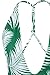 SEASELFIE Women's Palm Leaves Print Deep V Neck High Waisted Cross One-Piece Swimsuit Beach Swimwear