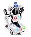 Battery Operated Bump and Go Transformers Toys for Kids Car Transformer Robot Police Car Toy Realistic Engine Sounds and Beautiful Flash Lights (Police Racing Car)
