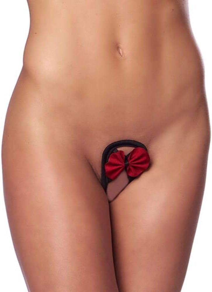 Rimba Sexy Black and Red Strapless C-String, Black/Red