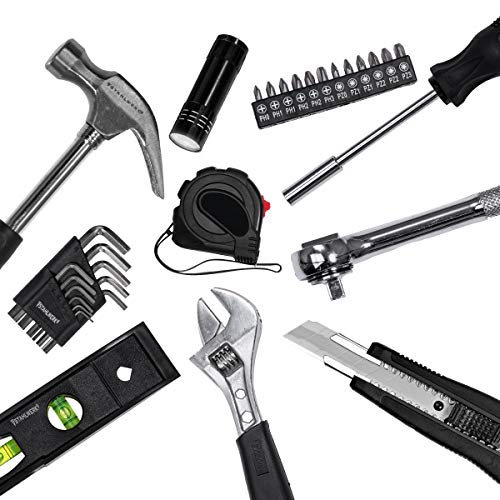 STAHLWERK Werkzeugkoffer WK-102 ST Werkzeugkasten Werkzeugkiste 102 Teile Komplett Sortiment für Hobby DIY und…