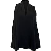 eVogues Plus Size Low Cut V-Neck Hi-Lo Sleeveless Blouse