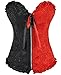Joansam Women's Embroidered Montage Overbust Corsets DL3153-Blackred-M