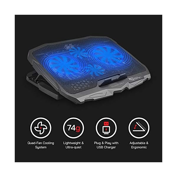 White-Shark-CP-25-Ice-Warrior-Gaming-Laptop-Cooling-Pad-Quiet-Fan-Mat-Powerful-1500RPM-LED-Lighting-Adjustable-Ergonomic-Stand-for-Bed-Lightweight-Portable-2-USB-Ports-for-Laptops-Up-to-175 White Shark CP-25 Ice Warrior Gaming Laptop Cooling Pad, Quiet Fan Mat, Powerful 1500RPM, LED Lighting, Adjustable…