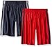 The Children's Place Big Boys' Active Shorts (Pack of 2), Tidal/Ruby, L (10/12)