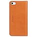 SHIELDON iPhone SE Case, Genuine Leather iPhone SE Wallet Case Slim Flip Cases Cover with Kickstand & Credit Card Slots, Magnetic Closure Compatible with iPhone SE - Tan