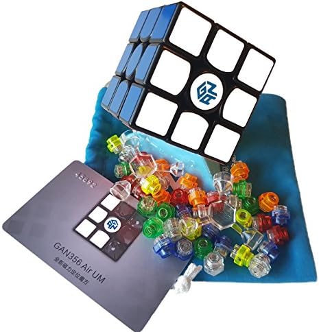 GAN Gans 356 Air UM Ultimate Magnetic Black 3x3 Speed Cube with Gan Bag and a Stand