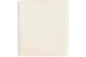 Linen Closet Fitted Sheet – 100% Cotton Percale, Cool & Crisp, Brushed for Softness, Deep Pocket Fits Mattresses up to 17", Breathable, Durable, Easy Care, 1-Piece Bottom Sheet, Queen Size, Ivory