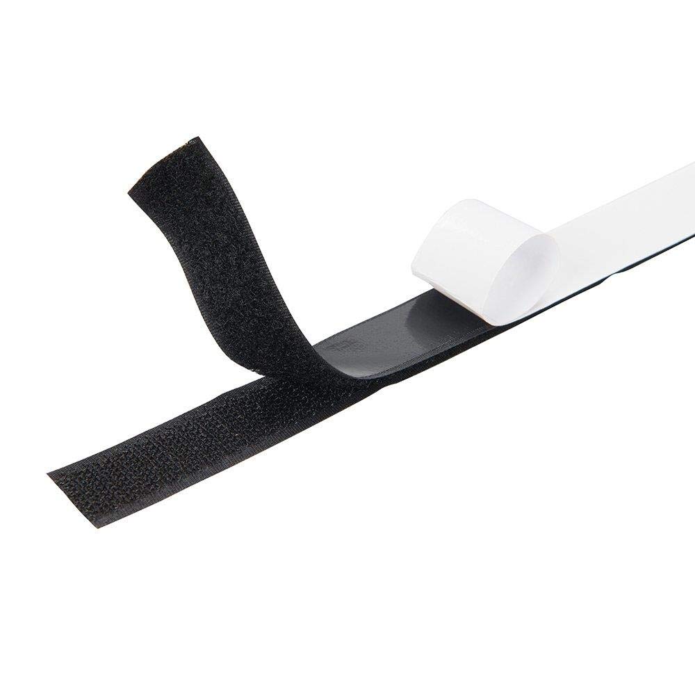 Adhesive Hook and Loop Tape, Self Adhesive Sticky Tape - Heavy Duty Reusable Double Sided Sticky Back Fastening Tape Black 5cm-2m