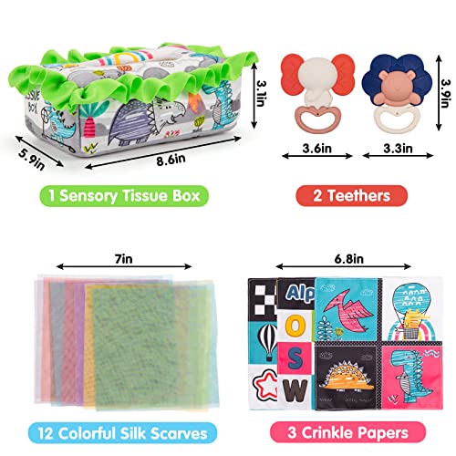GRFUEZTO Baby Tissue Box Toy 6 to 12 Months,Montessori Toys for Babies