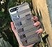 Glitter Powder Phone Case Mirror Reflex Striped Stars Pattern Back Cover for iPhone 7 iphone8 (iPhone 7, Black)
