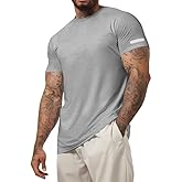 JVVOO Mens Casual T Shirt Quick Dry Moisture Wicking Regular Fit Gym Workout Athletic Tee Shirts, Available in Big & Tall