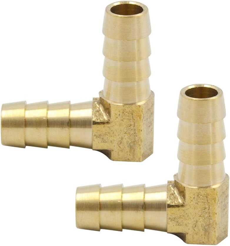 Legines Brass Hose Barb Fitting, 90 Degree Barbed Elbow, 5/8" Hose I.D. x 5/8" Hose I.D, Air Water Fuel Oil Gas Connector, 2 pcs