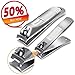 Chimocee Nail Clipper Set, 2PCS Sharpest Fingernail and Toenail Clippers for Men & Women, Stainless Steel Nail Clippers with Metal Case for Thick Nails