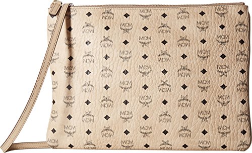 MCM Women's Color Visetos Cross Body Pouch, Beige, One Size