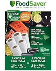 FoodSaver 8" and 11" Vacuum Seal Rolls Multipack, Make Custom-Sized BPA-Free Vacuum Sealer Bags, Multi-Pack, Clear
