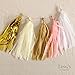 Ling's moment 20 PCS Tassel Garland Banner Tissue Paper Tassels for Wedding Baby Shower Event & Party Supplies DIY Kits - (Pink+Metallic Gold+Ivory+White+Tan)