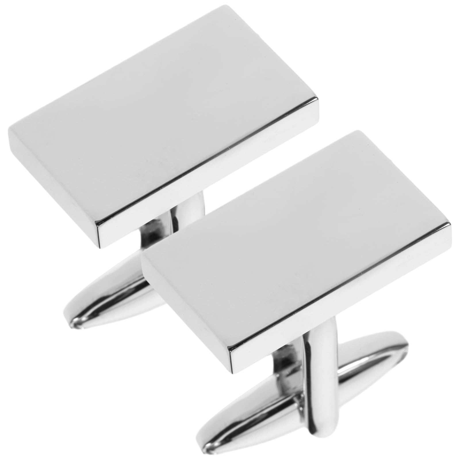Tinksky Silver Cufflinks Classic cufflinks Mens Shirt Rectangle Sleeves Buttons