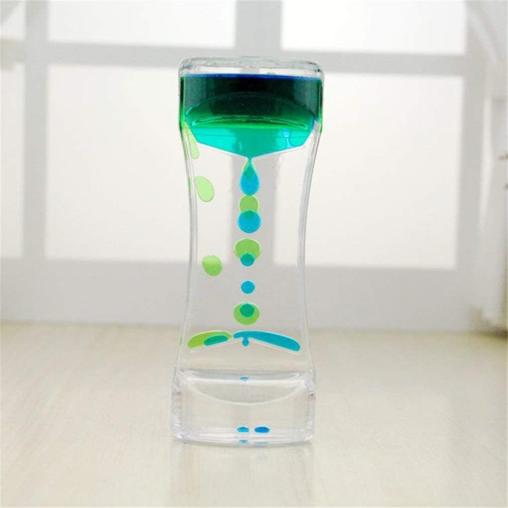 Leoboone Liquid Motion Timer Bubbler Best Sensory Toy for Relaxation, Liquid Motion Timer Toy Floating Color Mini Lava Lamp Timer