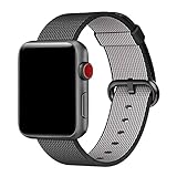 Hailan Band for Apple Watch Series 1 / 2 / 3,Fine Woven Nylon Wrist Strap Replacement with Classic Buckle for iwatch,42mm,Black