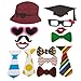 BESTOYARD Photo Booth Props Diy Kit Dress-up Costume Accessories with Mustache Hats Glasses Lips Bowties for Wedding Party Christmas 76PCS