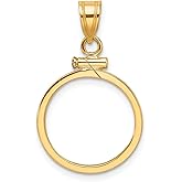 Generic 14k Polished 16.5mm x 1.35mm Screw Top Coin Bezel Pendant, Yellow