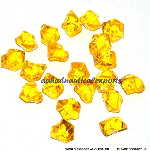 Acrylic Crystal Ice Rock Stones Aquarium Vase Gems Table Decorating Yellow
