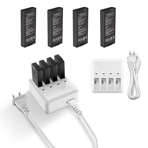 Rantow Tello 4-Pack Battery Charger, 1100mAh LiPo Battery