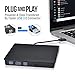 External CD/DVD Drive, USB 3.0 Portable DVD CD+/-RW Drive Slim DVD/CD ROM Rewriter Burner Writer, High Speed Data Transfer Pro Laptop/Desktop Windows/Vista/7/8/10, Mac OSX and Linux (Black)