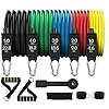 68 kg sportweerstandsbandenset, 11-delige fitnessbandset met deuranker en handvat, geschikt voor fitness, kracht, slank…