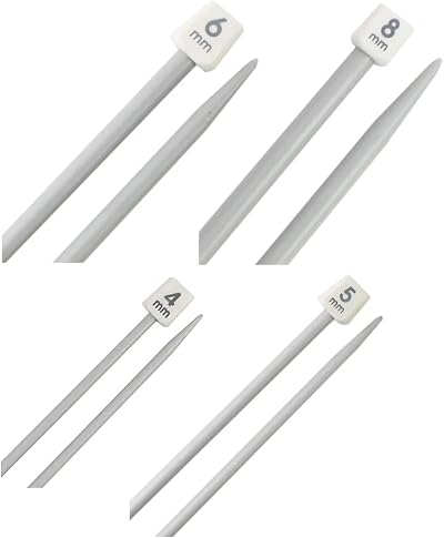 LORD C 4 Pairs Plastic Single Pointed Knitting Needles 2x4mm 5 6 8mm