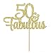 INNORU Gold Glitter Happy 50th Anniversary Cake Topper - Happy 50th Birthday - 50th Wedding Anniverdary Party Decorations