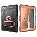 iPad 9.7 2018 Case,iPad 2017 9.7 Case,Digital Hutty 3 in 1 Shockproof Heavy Duty Full-body Protective Cover with Kickstand for Apple New iPad 9.7 Inch 2017/2018 Release Black Orange