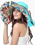 Women's Anti-UV Sun Protective Wide Brim Reversible Floppy Sun Hat Beach UPF 50+