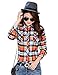 AvaCostume Winter Casual Thicken Fleece Plaid Shirts for Women