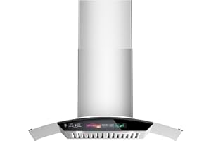 BRANO 30 inch Wall Mount Range Hood Tempered Glass 900 CFM, Voice/Gesture/Touch Control, Stainless Steel Kitchen Hood Vent with 4 Speed Exhaust Fan, Adjustable Lights, Memory Mode