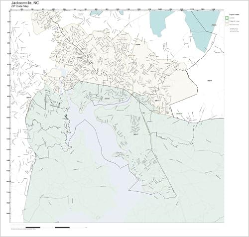 Jacksonville Nc Zip Code Map Zip Code Wall Map Of Jacksonville Nc Zip Code Map Not Laminated Amazon Com Office Products