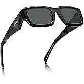 AVAWAY Acetate Rectangle Women Mens Sunglasses Polarized UV Protection Cool Wide Arm Category 3 Sun Shades Sunnies