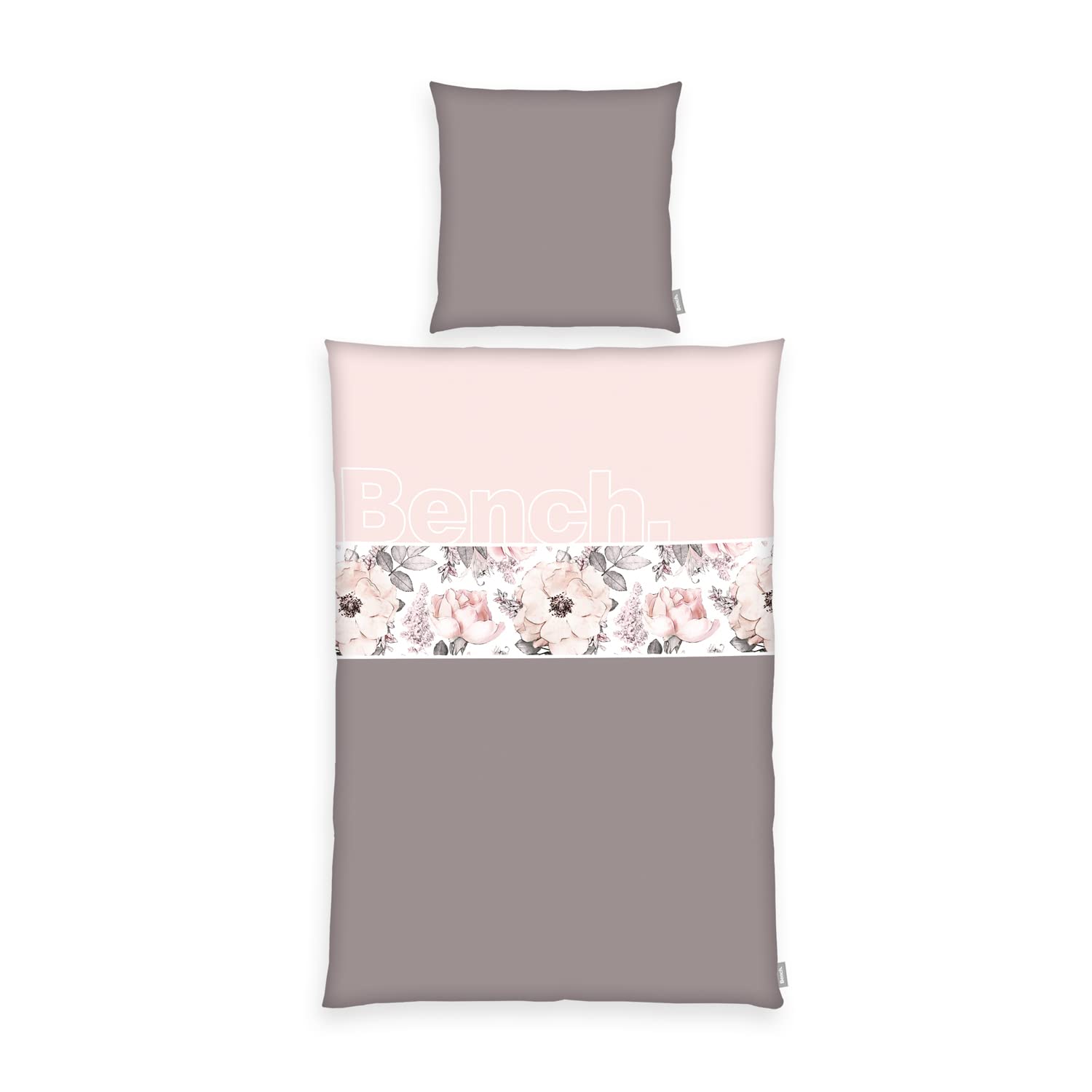 Bench bedding set, Nature Inspired, pillowcase approx. 80x80 cm, duvet cover approx. 135x200 cm, with a smooth branded zip, 100% cotton, color: multicolored flowers, item no .: 4412608050