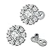 ZS 14g Cubic Zirconia Dermal Anchor Tops and Base Surgical Steel Microdermals Body Piercings (Sunflower)
