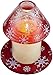 Pavilion - Snowflake Patterned Ombre Red Crackled Glass Jar Candle Shade