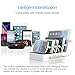 Multi Device Charging Station MSTJRY USB Charging Dock with Switch Cell Phone 5 Port Charging Station for Apple Android Tablets (White, 3 Lightning & 2 Micro USB Cables Included)