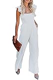 BLENCOT Womens Ruffle Spaghetti Straps High Waisted