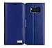 FYY [Genuine Leather Wallet Case for Samsung Galaxy S8+ Plus 2017, Handmade Flip Folio Wallet Case with Kickstand Card Slots Magnetic Closure for Samsung Galaxy S8+ Plus 2017 Navy Blue