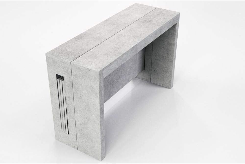 Extendable console 10 Cutlery Topaz 120 cm Concrete