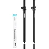 Vondynote Set of 2 Subwoofer Poles Fit M20 or 35mm Mount, Speaker Extender | Height Adjustable Speaker Poles with 35mm Insert, Fit Subs with M20 Thread or 35mm Mount, with M20 to 35mm Adapters