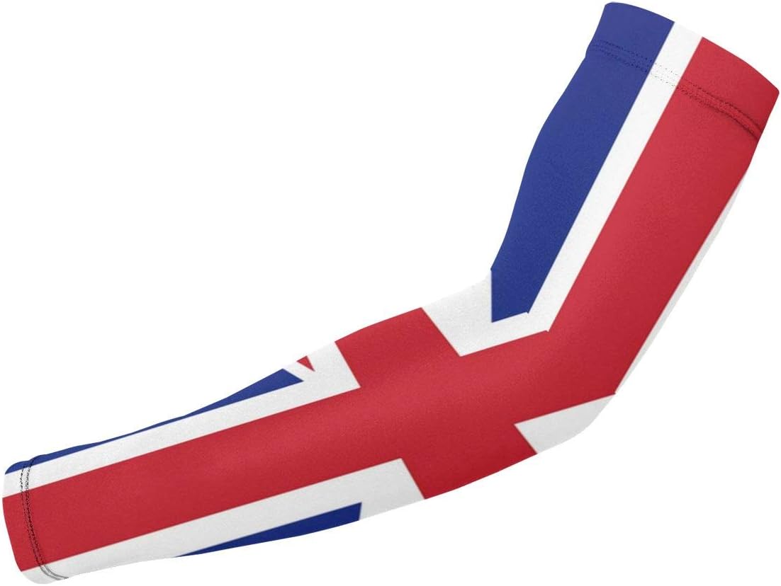 England Flag Arm Sleeves Fake Temporary Tattoo Arm Sunscreen Sleeves High Elastic Compression Sleeves For Athletic Sports Men & Women