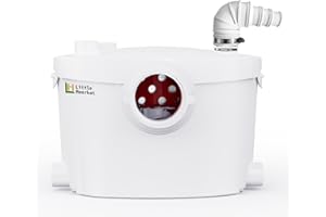 Little Meerkat 600w Macerator Pump For Basement | Sewage Pump For Macerating Toilet, Upflush Toilet Pump With 4 Water Inlets For Sink, Wash Basin, Bathtub, Toilet Pump