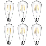 Antique LED Bulb, Oak Leaf 4w ST64 Vintage Edison Dimmable Light Bulb LED Lighting Soft White 2700K pack of 6
