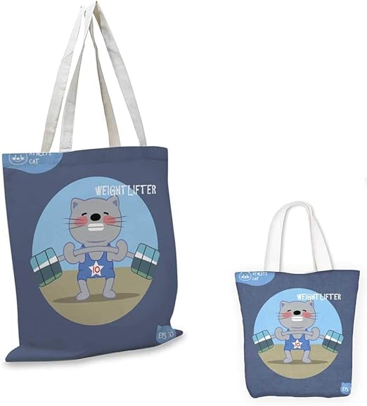 Canvas Laptop Bag Weightlifter Sport Cartoon Weightlifter Cat Vector Illustration Amazon Ca Home Kitchen