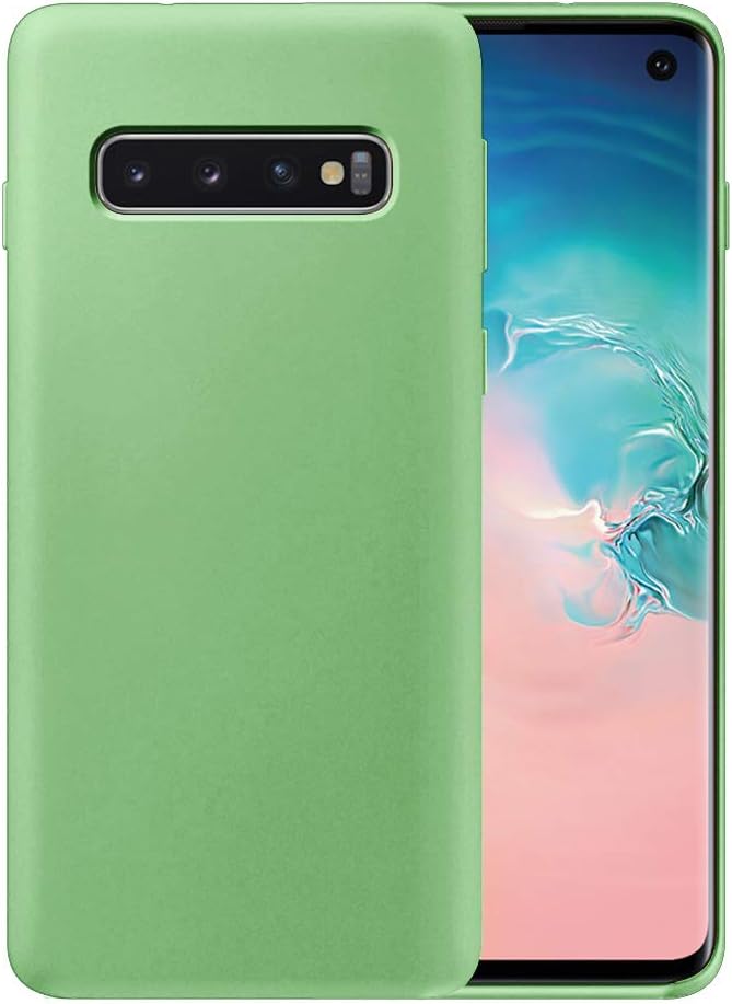 Liquid Silicone Phone Case for Samsung Galaxy S10 Plus S10+ G975 G975U 6.4"/Full Body Protection/Shockproof/Gel Rubber/Cover Case Drop Protection Green